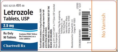 letrozole-90s-label.jpg Letrozole Tablets, USP - NDC 62135-491-90 - Bottle of 90 Tablets - letrozole 90s label