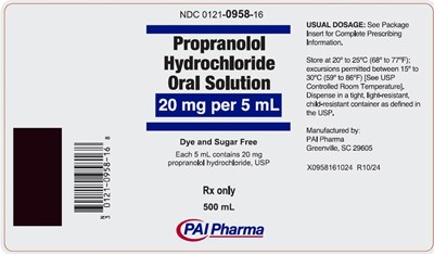 Propranolol Hydrochloride Oral Solution 500 mL Bottle Label (Propranolol 2)