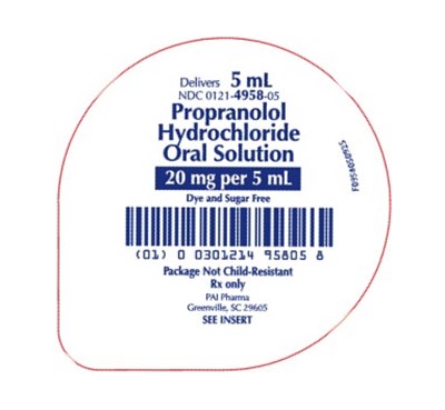 Propranolol Hydrochloride Oral Solution 20 mg Per 5 mL (Unit Dose Cup Lidding Label)