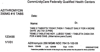 PRINCIPAL DISPLAY PANEL - 250 MG Tablet Blister Pack Label - azithromycin 04