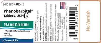 image description - phenobarbital tablets 16pt2mg 120s bottle label