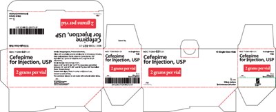 Principal Display Panel – Cefepime for Injection, USP 2 gram Carton - cef0x 0000 05
