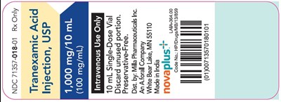 "image Description" (Tranexamic Acid Inj 10ml Nova Vial Label)