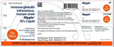 alyglo-03.jpg PRINCIPAL DISPLAY PANELNDC 61476-104-02immune globulinintravenous,human-stwkAlyglo10% Liquid - alyglo 03