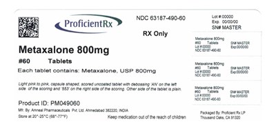 63187-490-10 (Metaxalone Tablets 3)