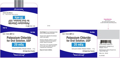 image description - potassium chloride oral solution 1pt5mg 30s carton label
