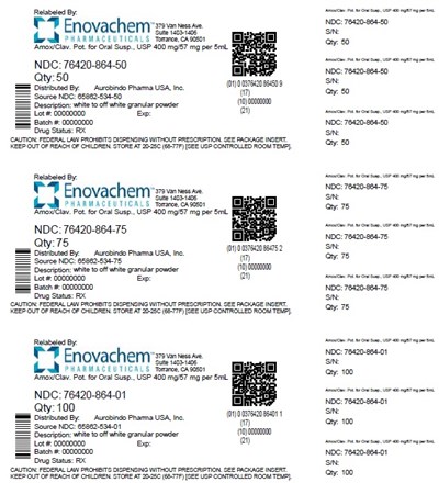 amoxiclav-fig2.jpg PACKAGE LABEL-PRINCIPAL DISPLAY PANEL - 400 mg/57 mg* per 5 mL (50 mL Bottle Label) - amoxiclav fig2