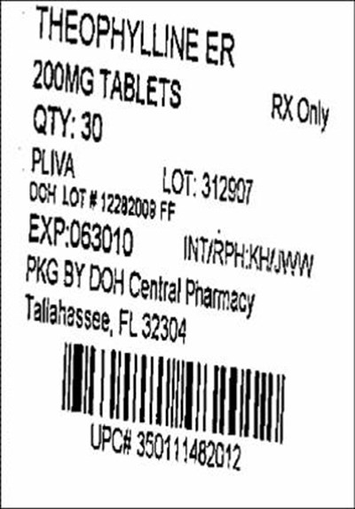 Label 200 mg - Theophylline200mg(pliva)