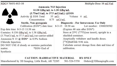 10 mL Vial Outer Label - Vial10Ammonia
