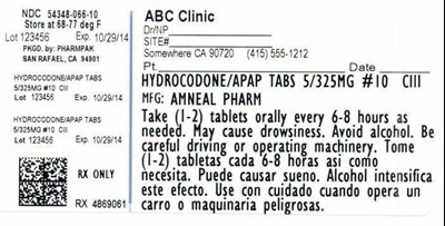 Pharmpak Hydrocodone-apap Label (Pharmpak Hydrocodone Apap)