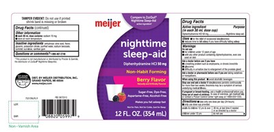 Meijer Nighttime Sleep Aid Diphenhydramine HCl (Image 01)