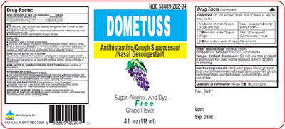 PRINCIPAL DISPLAY PANEL - 118 mL Bottle Label - dometuss 01