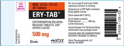PRINCIPAL DISPLAY PANEL - 500 mg Tablet Bottle Label - ery tab 04