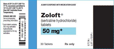 Zoloft Tablets 50 mg Bottle Label - image 03