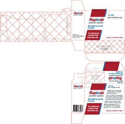 PRINCIPAL DISPLAY PANEL - 200 mg/20 mL Vial Carton - rapivab 02