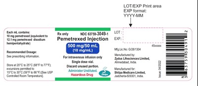Vial Label (Pemetrexed Injection 13)