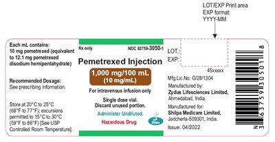 Vial Label (Pemetrexed Injection 15)
