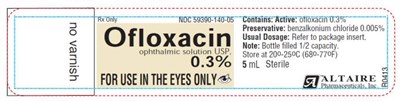 Ndc 59390-140-05- Labelrx Onlyofloaxcinophthalmic Solution0.3%for Use In The Eyes Only5 mLsterile (Ofloxacin Ophthalmic Solution 0 3 03)