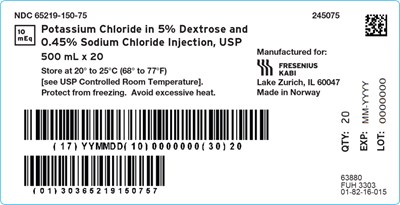 pot0n-0004-05.jpg PACKAGE LABEL - PRINCIPAL DISPLAY – 10 mEq Potassium Chloride in 5% Dextrose and 0.45% Sodium Chloride Injection, USP Case Label - pot0n 0004 05