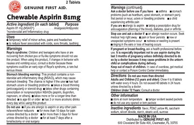 Chewable Aspirin 81mg (Chewableaspirin)