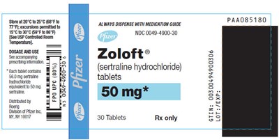 zoloft-04.jpg PRINCIPAL DISPLAY PANEL - 50 mg Tablet Bottle Label - zoloft 04