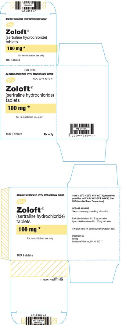 zoloft-09.jpg PRINCIPAL DISPLAY PANEL - 100 mg Tablet Blister Pack Carton - zoloft 09