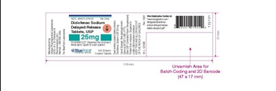 Diclofenac Sodium D-r Tablets, Usp 25mg 100 Ct (Rev 05-17)