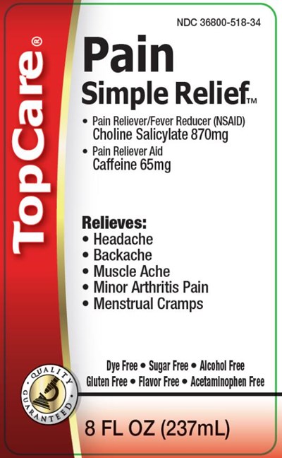 PRINCIPAL DISPLAY PANELNDC 36800-518-34PainSimple Relief8 OZ FL (237mL) - topcare pain reliever simple relief 01