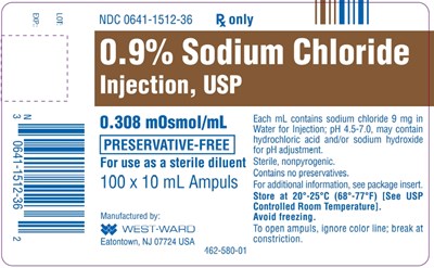 0.9% Sodium Chloride Injection, USP 0.308 mOsmol/mL 100 x 10 mL Ampuls - sodium chloride injection usp   ampul 3