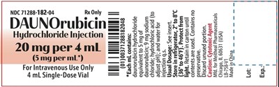 PRINCIPAL DISPLAY PANEL - DAUNOrubicin Hydrochloride Injection 20 mg per 4 mL Container Label - daunorubicin vial
