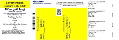 Levothyroxine Sodium Tab. Usp 100mcg ().1mg) (Levothyroxine 100 Mcg 90 Tab)