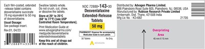 desvenlafaxine-tablets-50mg-30s-label.jpg Desvenlafaxine Extended-Release Tablets 50 mg - NDC 72888-143-30 - 30 Tablets Label - desvenlafaxine tablets 50mg 30s label